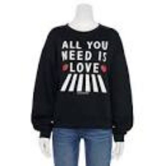 Licensed Character Tops - Beatles Lennon & McCartney All You Need is Love sweatshirt sz L